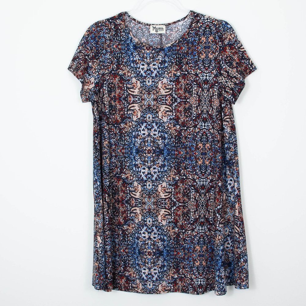 Show Me Your Mumu Print Short‎ Sleeve T-Shirt Dress Womens Size Medium